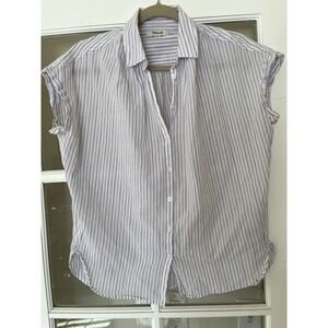 Madewell Central Button Down Shirt in Lavender Stripe Womens Size XS